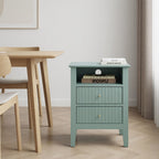 Fluted Nightstand with 2 Drawers and Soft-Close Slides - Multiple Colors