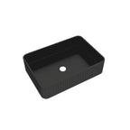 BB17 Integrated Black Ceramic Bathroom Vanity Sink with Scratch-Resistant Finish - Black