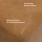 Light Brown Versatile Design Upholstered Ottoman with Medium Firm Cushion - Rex