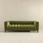 Mid Century Modern Sofa with Pet-Friendly Upholstery - White, Green, Orange