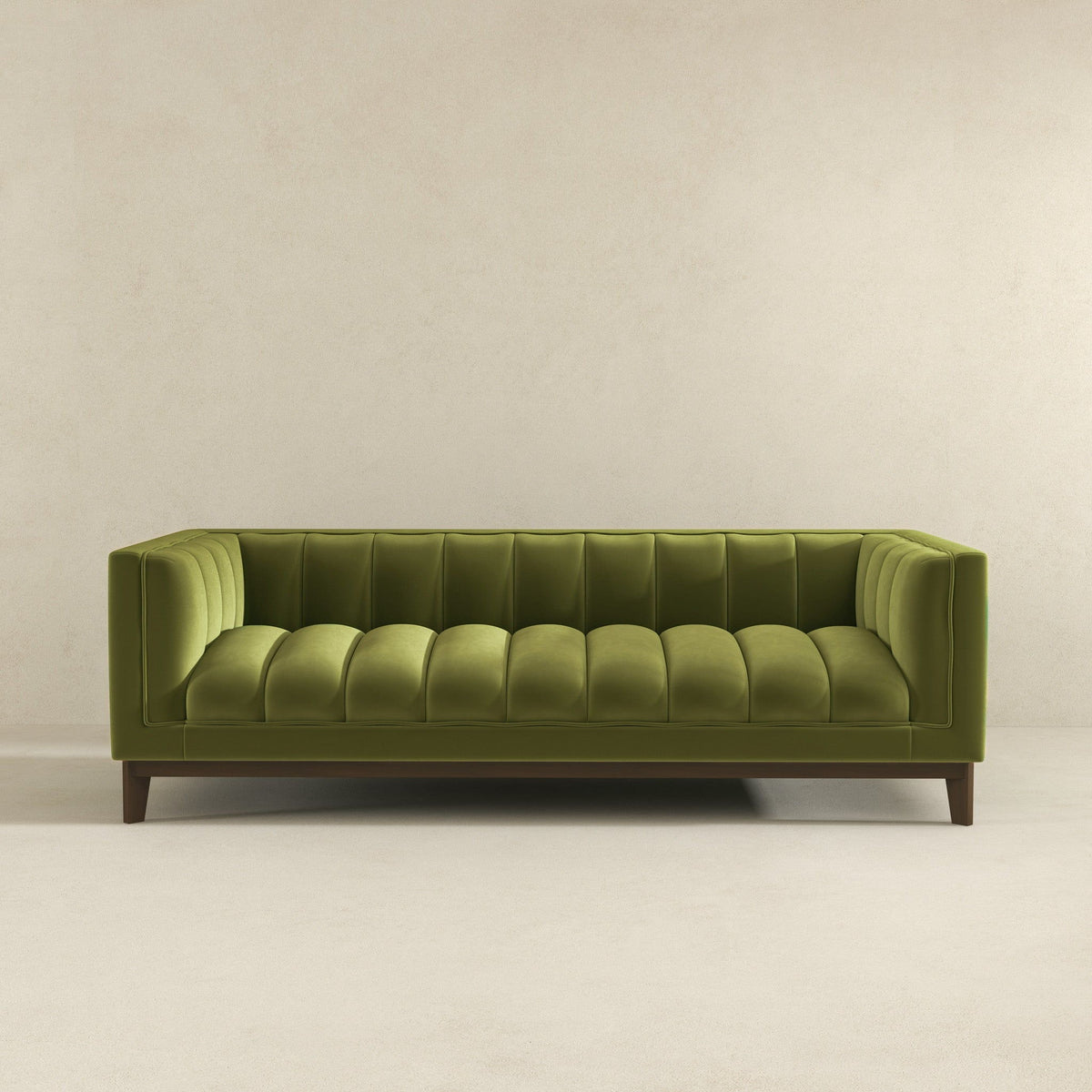 Mid Century Modern Sofa with Pet-Friendly Upholstery - White, Green, Orange