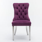 Contemporary Upholstered Dining Chair Set with Nailhead Trim - Multiple Colors