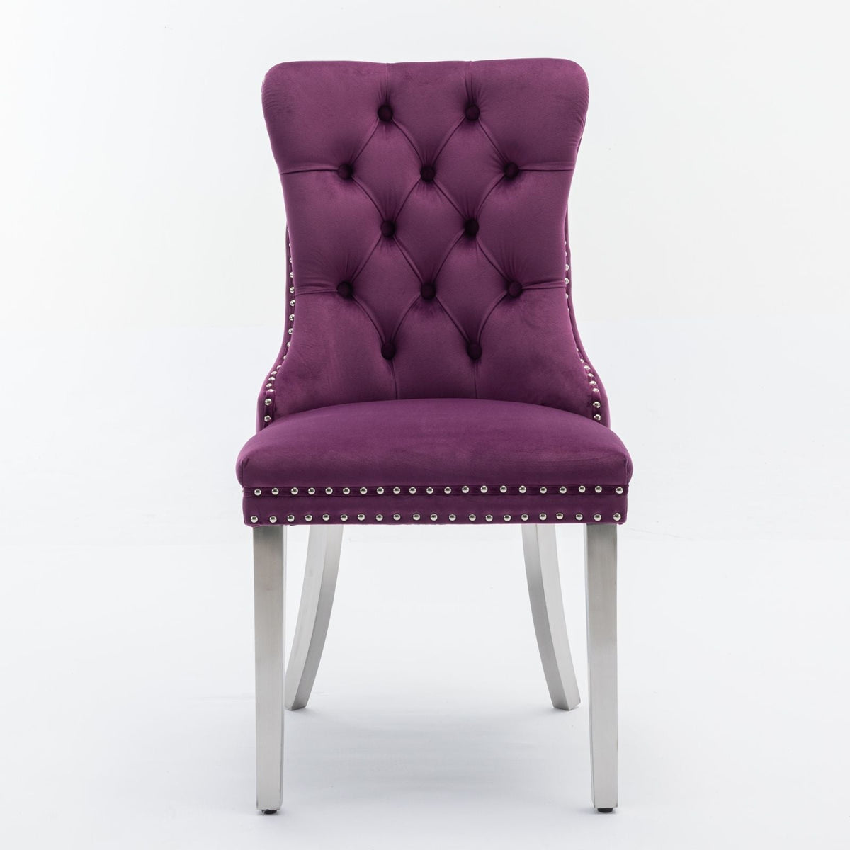 Contemporary Upholstered Dining Chair Set with Nailhead Trim - Multiple Colors