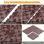 Stone Texture 12" Patio Deck Tiles with Interlocking Design - Set of 44