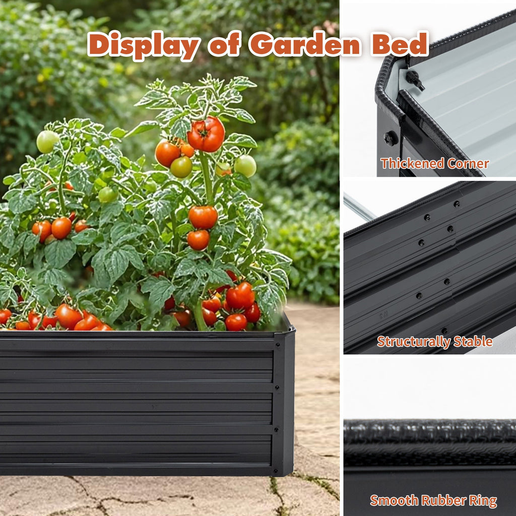 Galvanized Raised Garden Bed with Durable Metal Construction - Outdoor