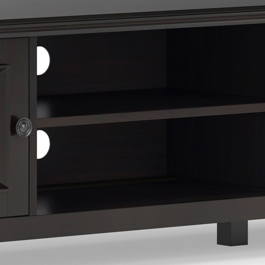 Low TV Media Stand with Adjustable Shelf - Hickory Brown