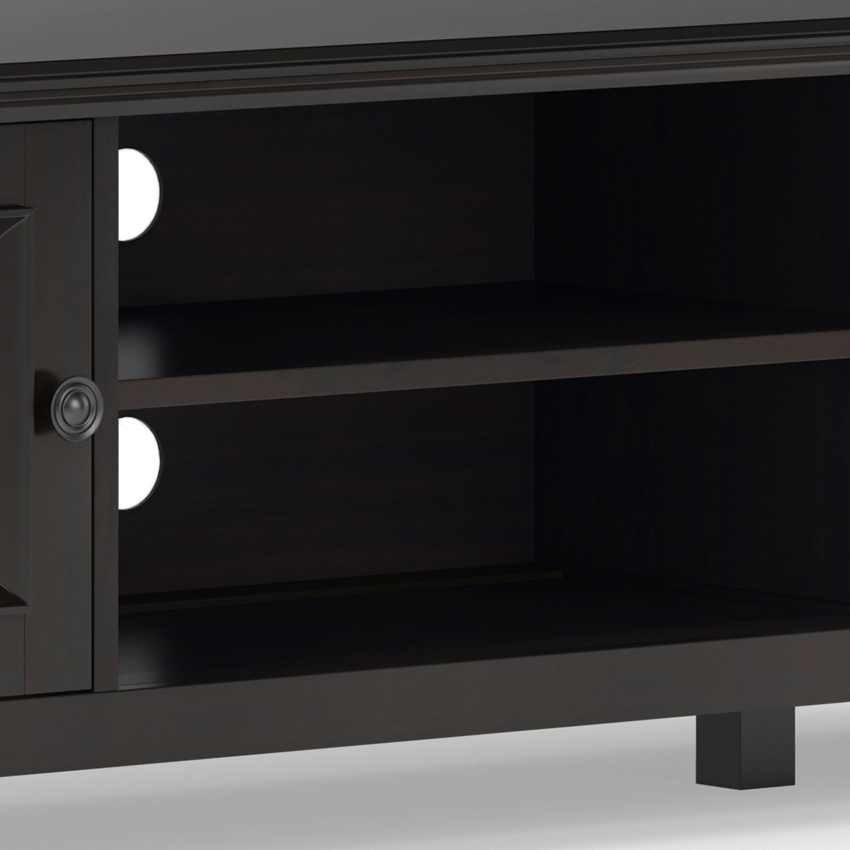 Low TV Media Stand with Adjustable Shelf - Hickory Brown
