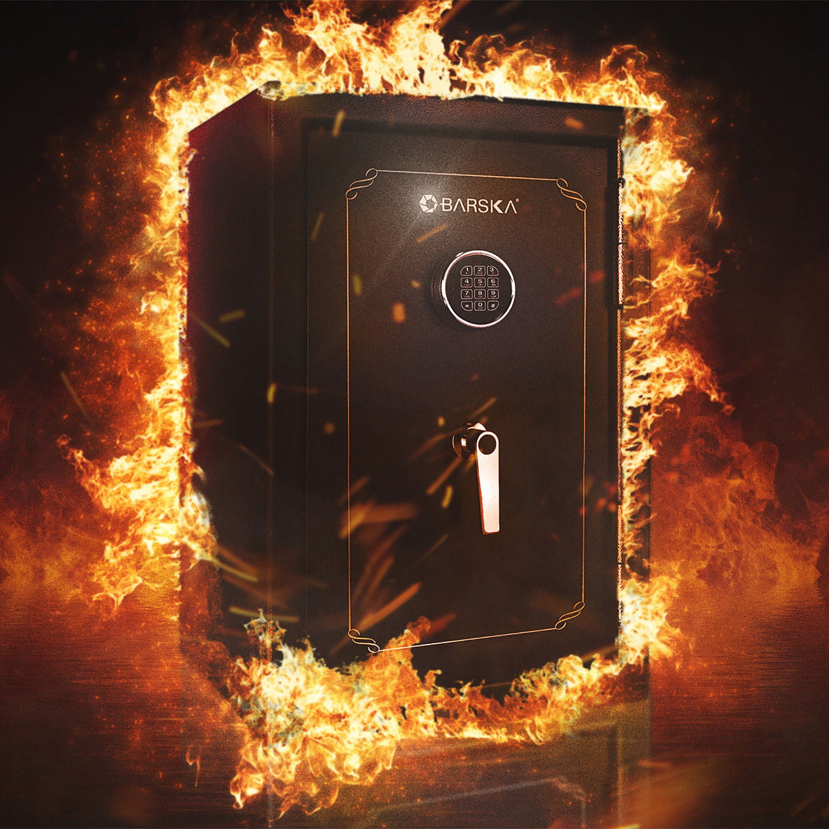 Fireproof Protection Safe Vault with Advanced Locking Mechanism - Black
