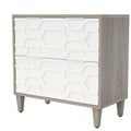 2 Drawer Lateral File Cabinet with Dual-Space Drawers - Gray / White