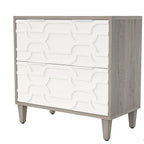2 Drawer Lateral File Cabinet with Dual-Space Drawers - Gray / White