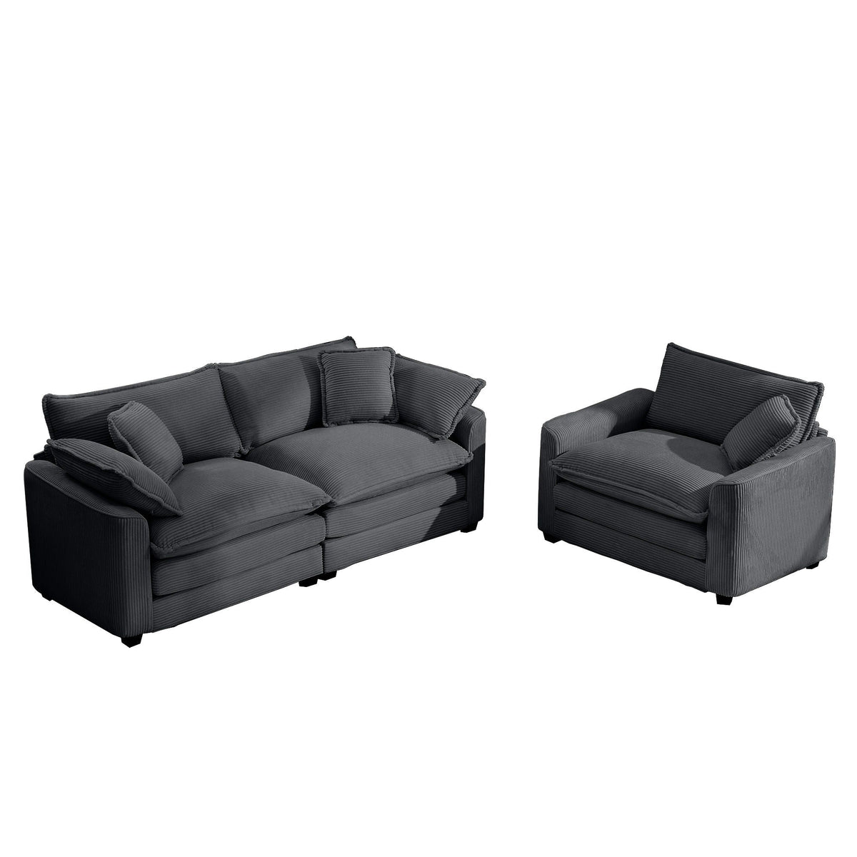 Oversized Deep-Seat Fabric Sofa & Chair Sets