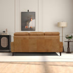 Light Brown Reclining Sofa with Push-Back Mechanism – Elliot Incliner