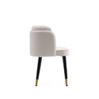 Modern Dining Chair with Solid Wood Frame and Wave Stitching - Multiple Colors