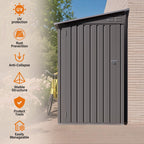 Lean-To Storage Shed with Windows and Sloping Roof - Gray