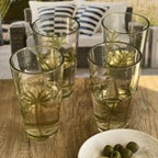 Palm Tree Design Acrylic Hi Ball Glasses with BPA-Free Durability - Clear
