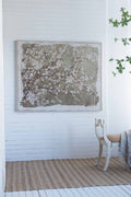 Large Cherry Blossom Canvas Art Print with Gray / White Matte Finish