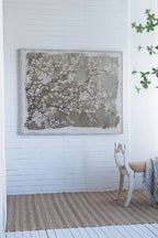 Large Cherry Blossom Canvas Art Print with Gray / White Matte Finish