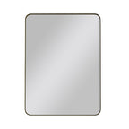 Rectangular Metal Framed Wall Mirror with Modern Design - Black