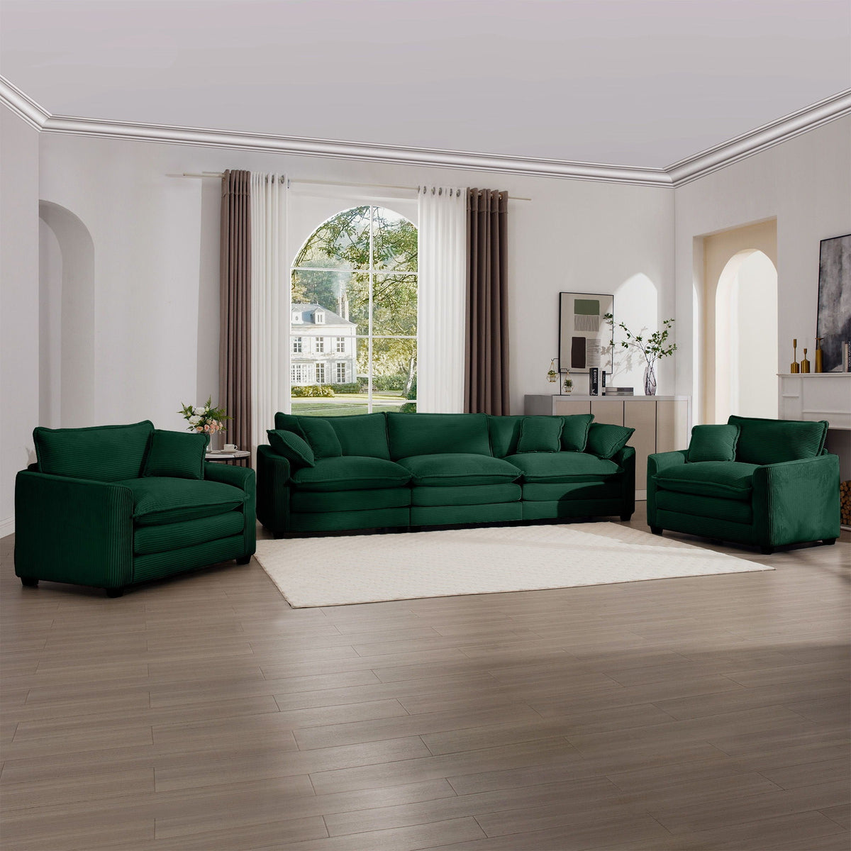 Oversized Deep-Seat Fabric Sofa & Chair Sets
