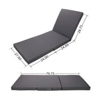 Gray Broadway Ian Chaise Lounge Cushion with Waterproof Fabric - Gray