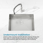 Stainless Steel Kitchen Sink with Single Bowl - Brushed Nickel