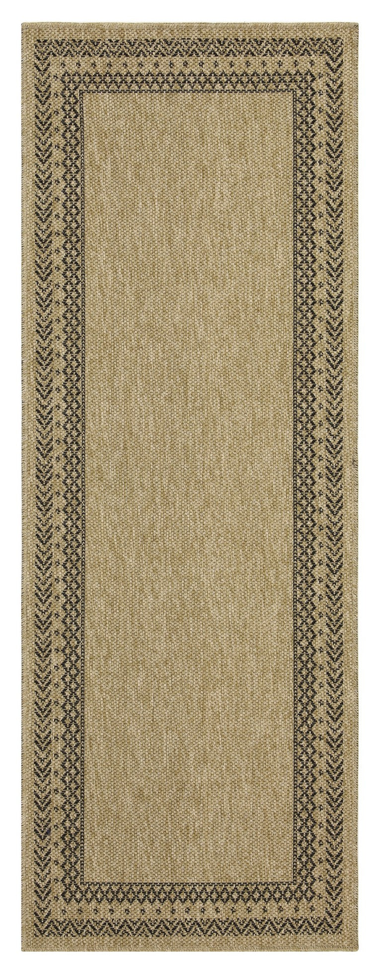 Jute/Black Indoor/Outdoor Area Rug with Flatweave Construction - Earth GC_NTL1006