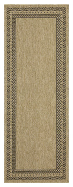 Jute/Black Indoor/Outdoor Area Rug with Flatweave Construction - Earth GC_NTL1006