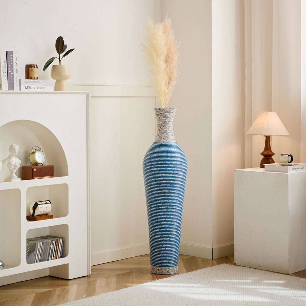 Classic And Neat Floor Vase with High Independent Stand - Multiple Colors