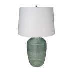 Handcrafted Art Glass Table Lamp with Multicolor Base - Multicolor