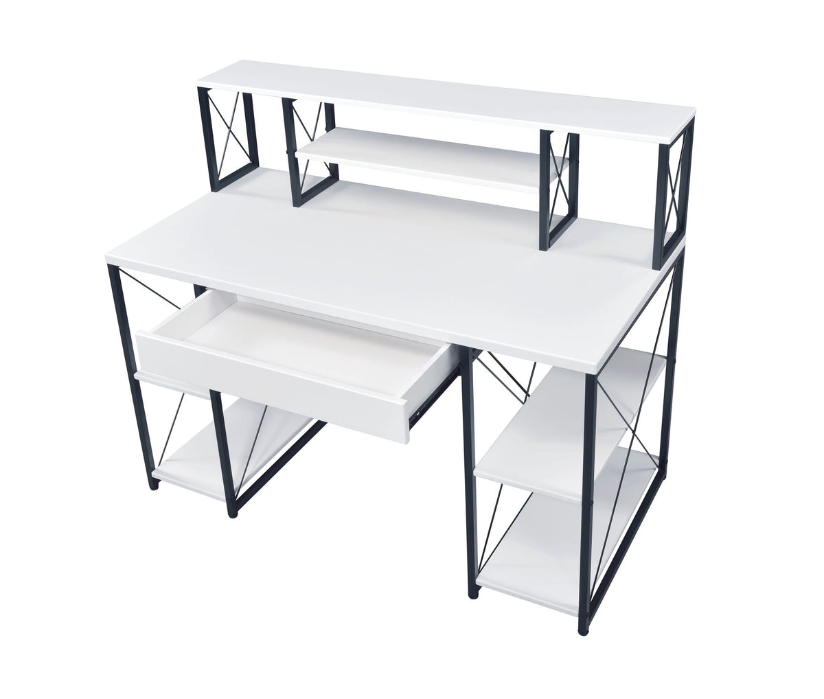 Amiel All Purpose Writing Desk with Storage - Black, Dark Gray, or White