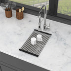 Gray Undermount Steel Kitchen Sink with Deep Single Bowl Basin