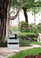 Decorative 4 Tier Block Fountain with Light