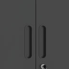 Metal Wall Mounted Tool Storage Cabinet with 2 Locking Doors and Adjustable Shelf - Gray or Black
