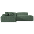 High-Quality Microfiber Sectional Sofa with Deep Seating - Beige or Dark Green