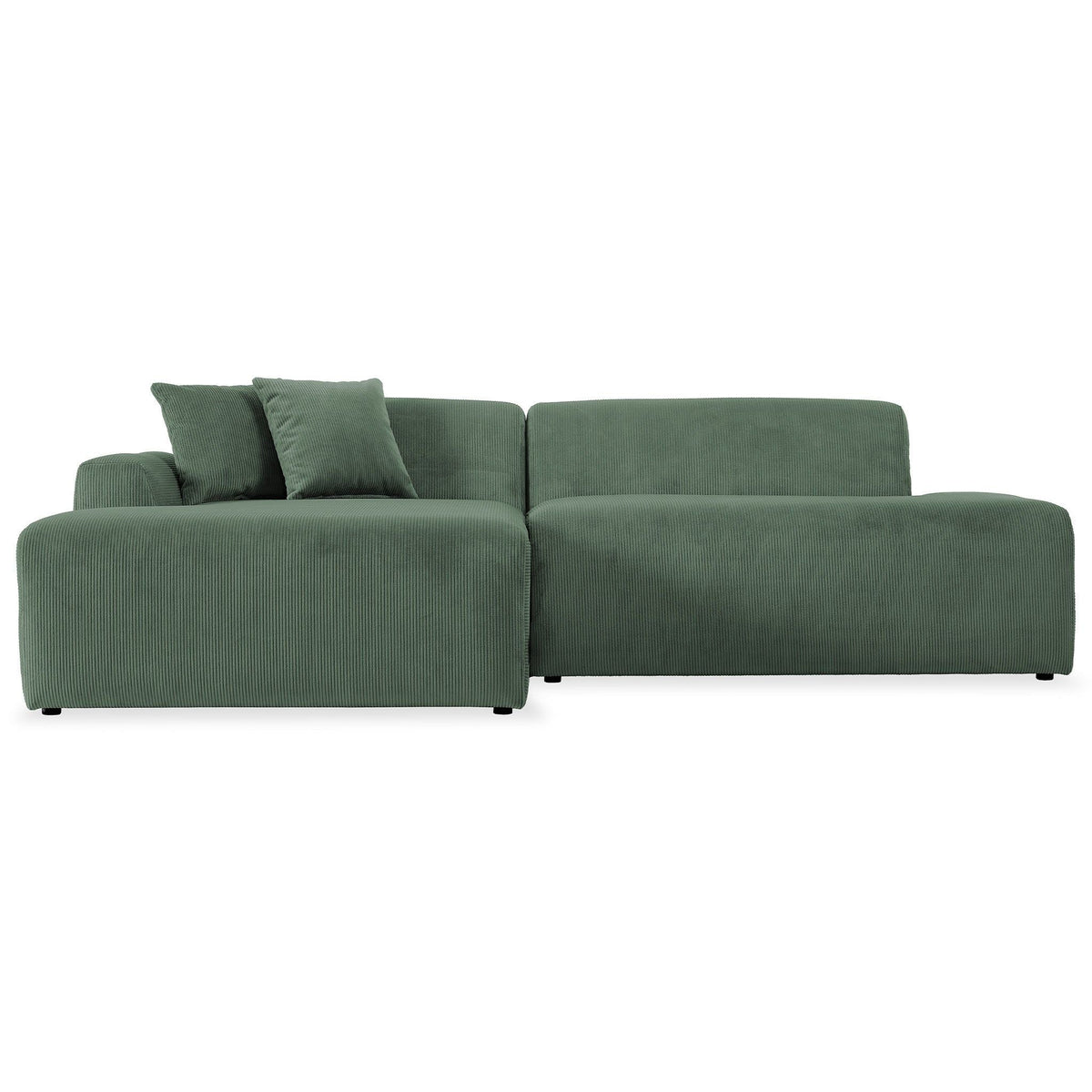 High-Quality Microfiber Sectional Sofa with Deep Seating - Beige or Dark Green