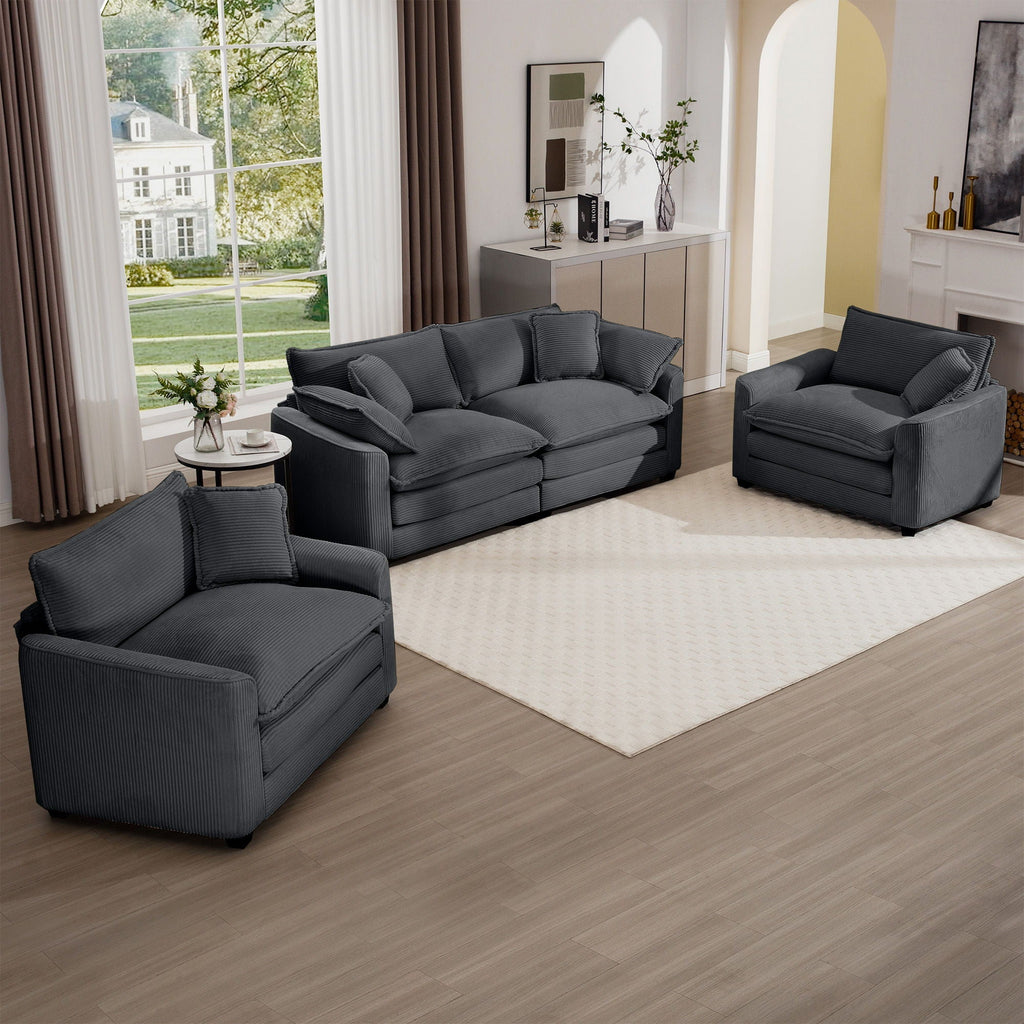 Oversized Deep-Seat Fabric Sofa & Chair Sets
