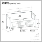 Connaught Storage Bench with Lift-Up Compartment - Multiple Colors