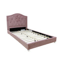 Pink Twin Upholstered Bed with Button Tufting - Reggie
