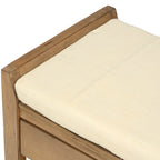 Solid Wood Shoe Rack Storage Bench with Cushioned Seat and Drawers
