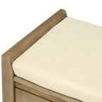 Solid Wood Shoe Rack Storage Bench with Cushion and Drawers - Distressed Finish