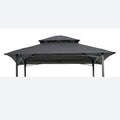 8x5Ft Grill Gazebo Replacement Canopy with Double-Tiered Roof - Gray
