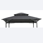 8x5Ft Grill Gazebo Replacement Canopy with Double-Tiered Roof - Gray