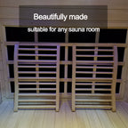 Hemlock Round Stick Sauna Backrest with Ergonomic Support - Natural Wood