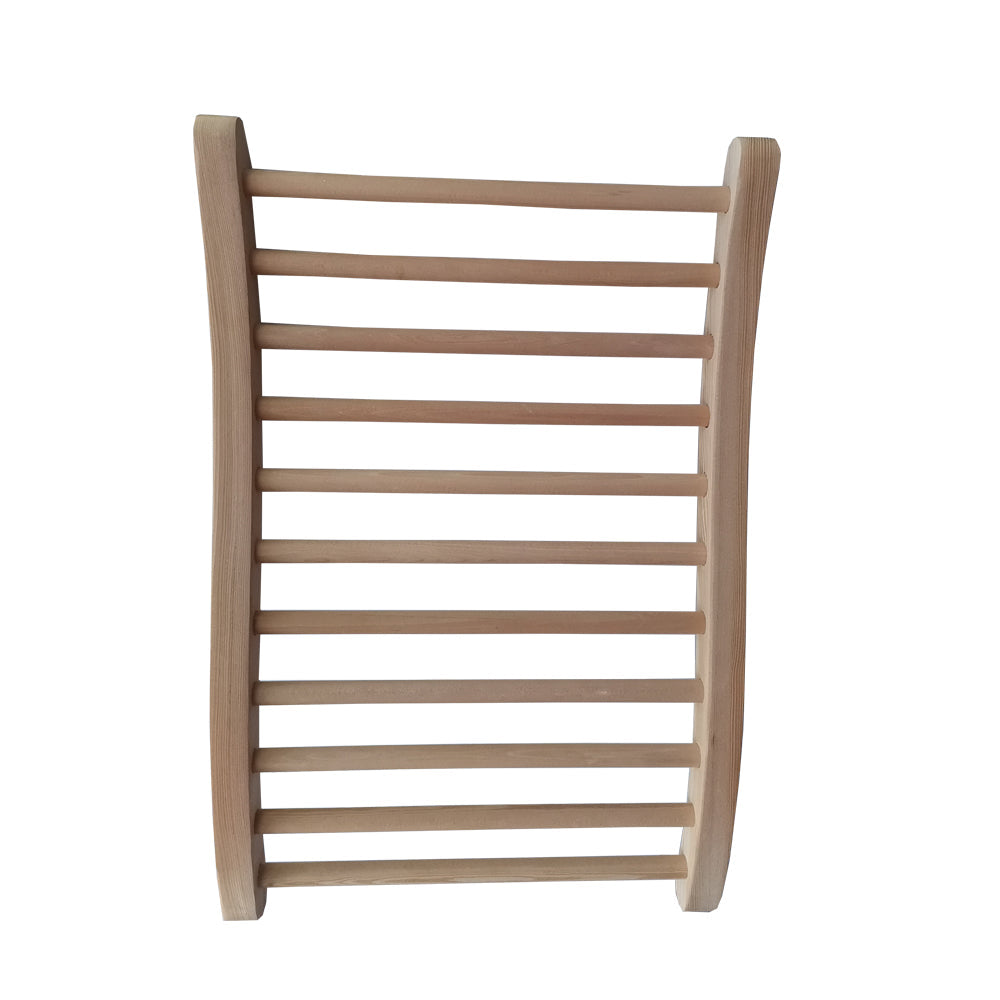Hemlock Round Stick Sauna Backrest with Ergonomic Support - Natural Wood