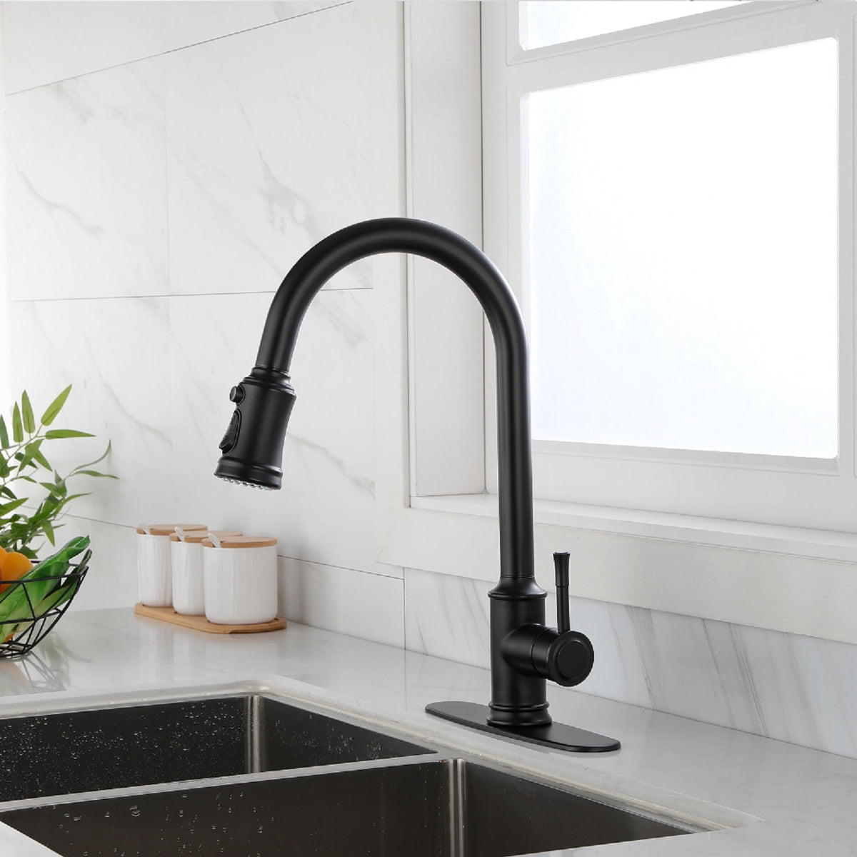 Touch Kitchen Faucet with Pull Down Sprayer - Matte Black