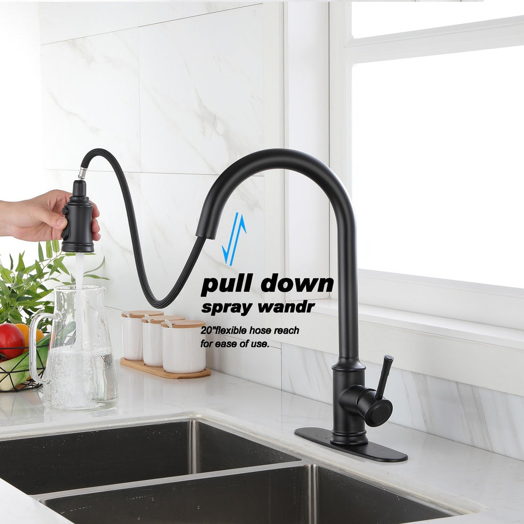 Touch Kitchen Faucet with Pull Down Sprayer - Matte Black