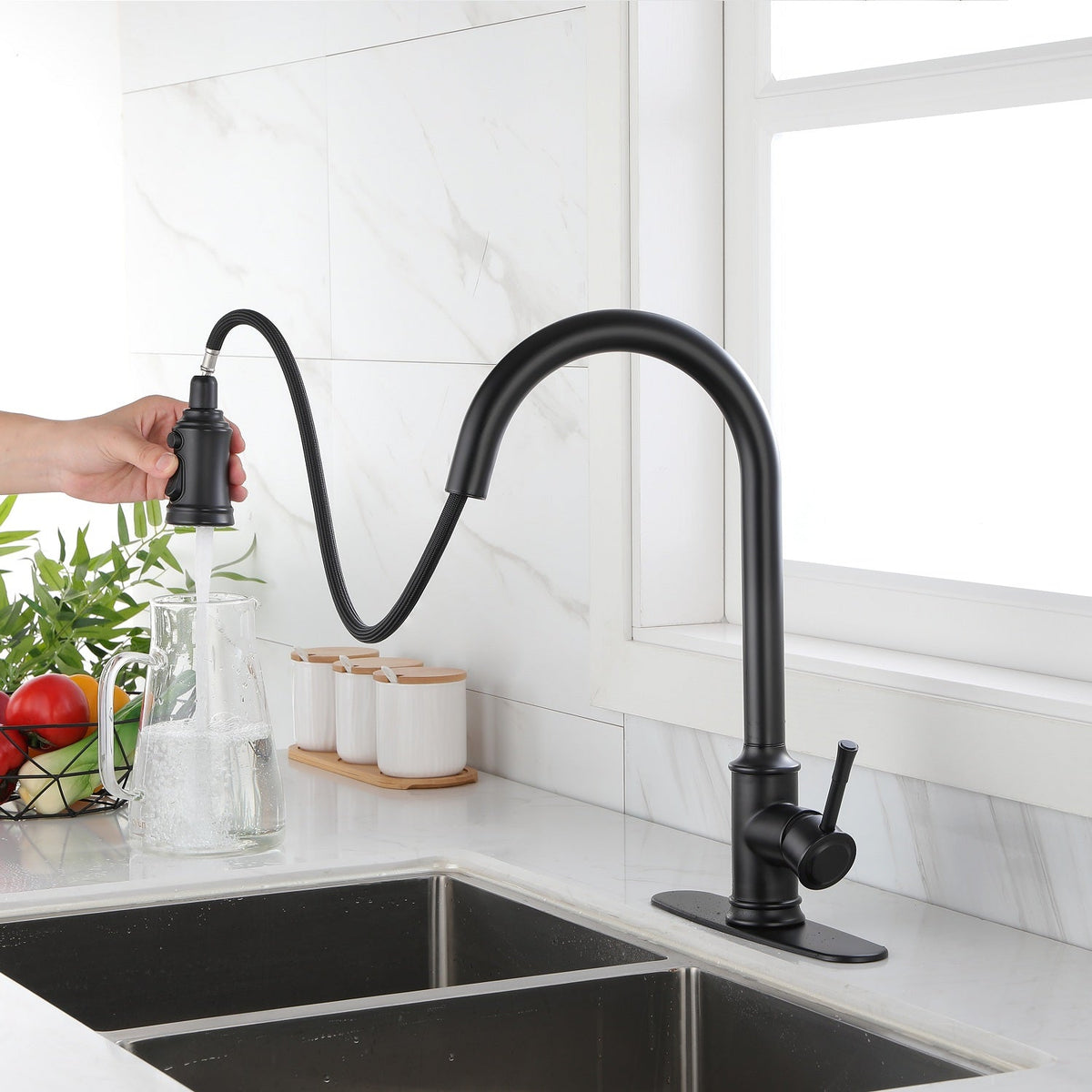 Touch Kitchen Faucet with Pull Down Sprayer - Matte Black