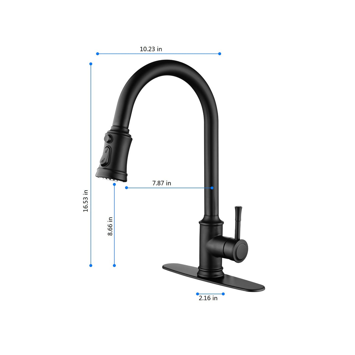 Touch Kitchen Faucet with Pull Down Sprayer - Matte Black