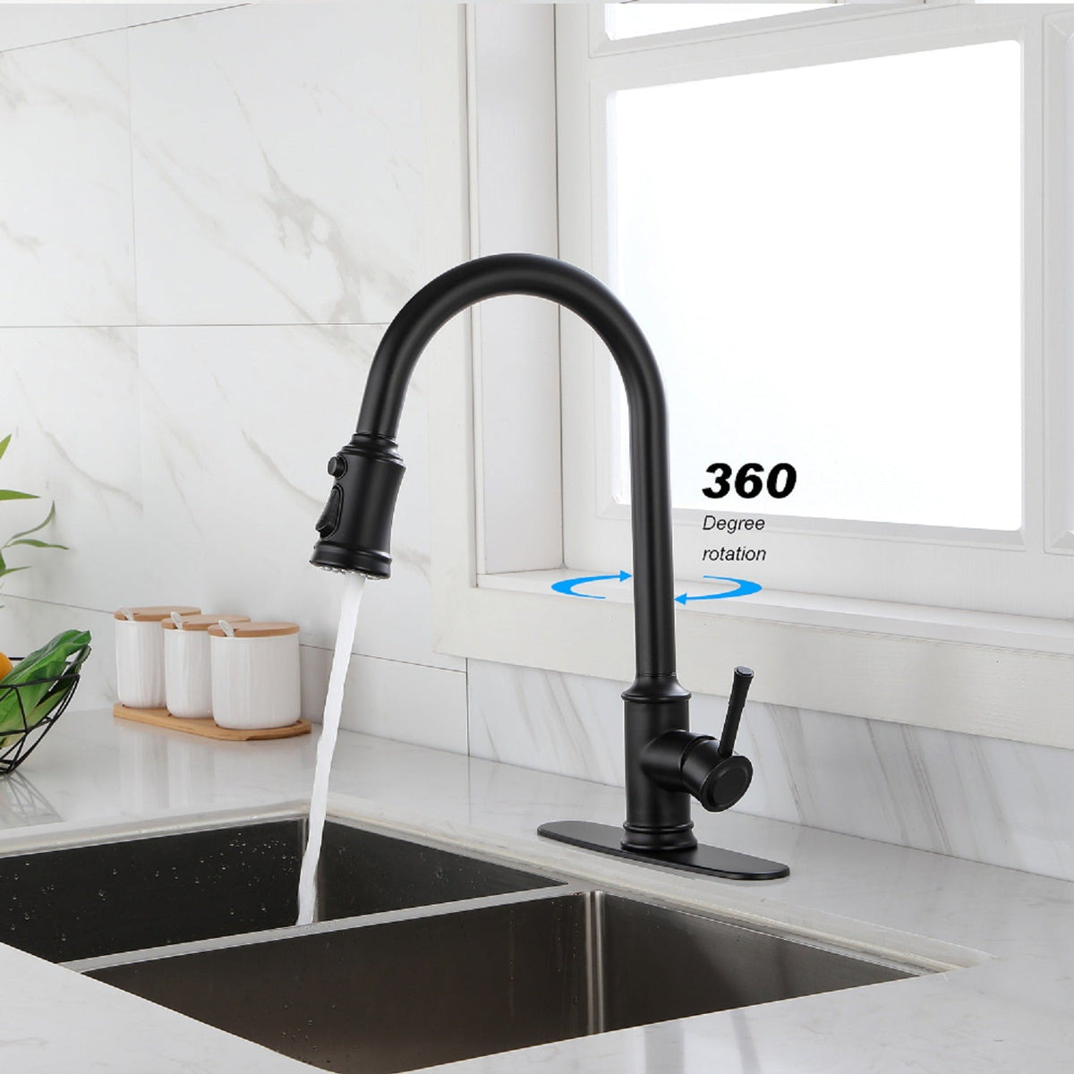 Touch Kitchen Faucet with Pull Down Sprayer - Matte Black