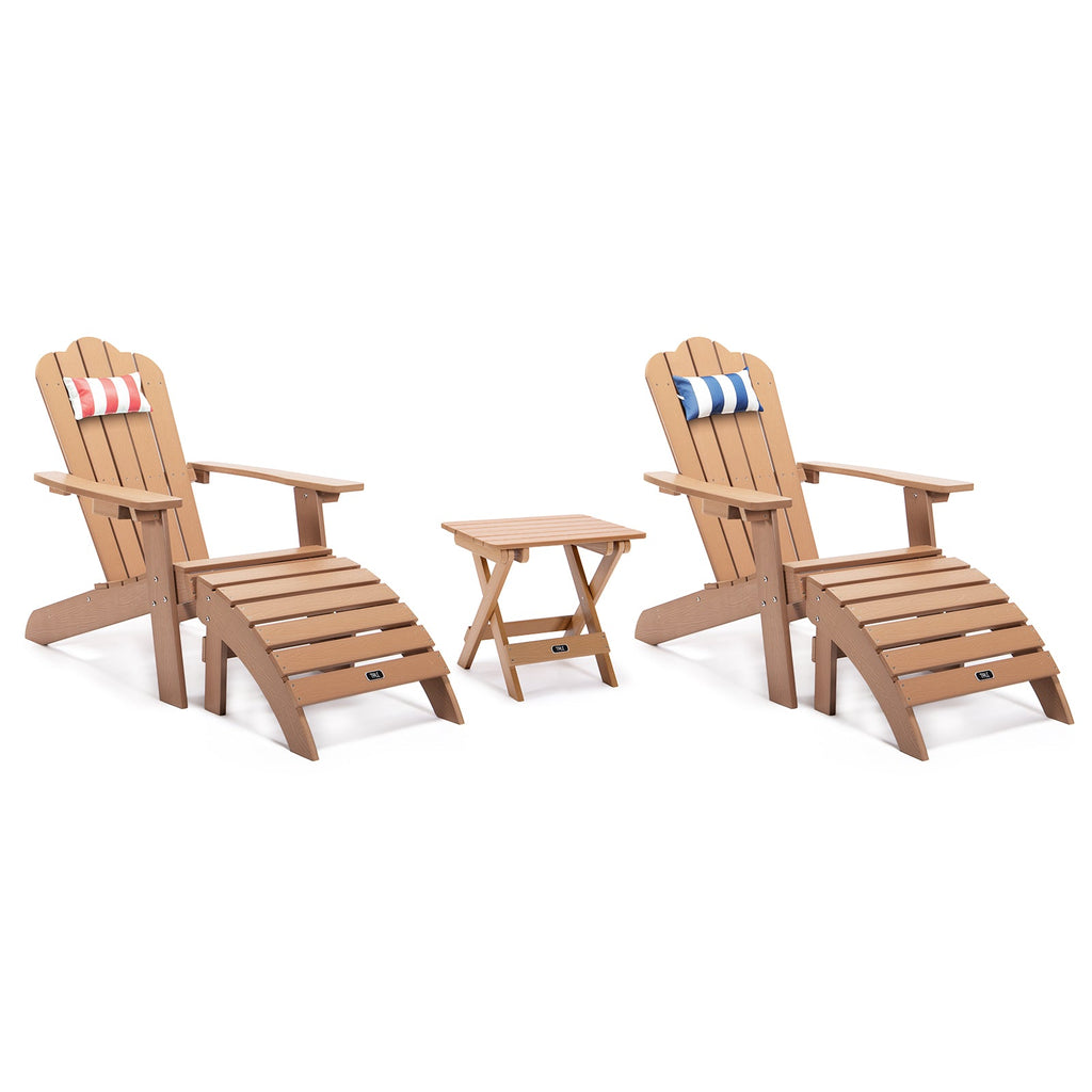 TALE Adirondack Chair with Cup Holder - Brown